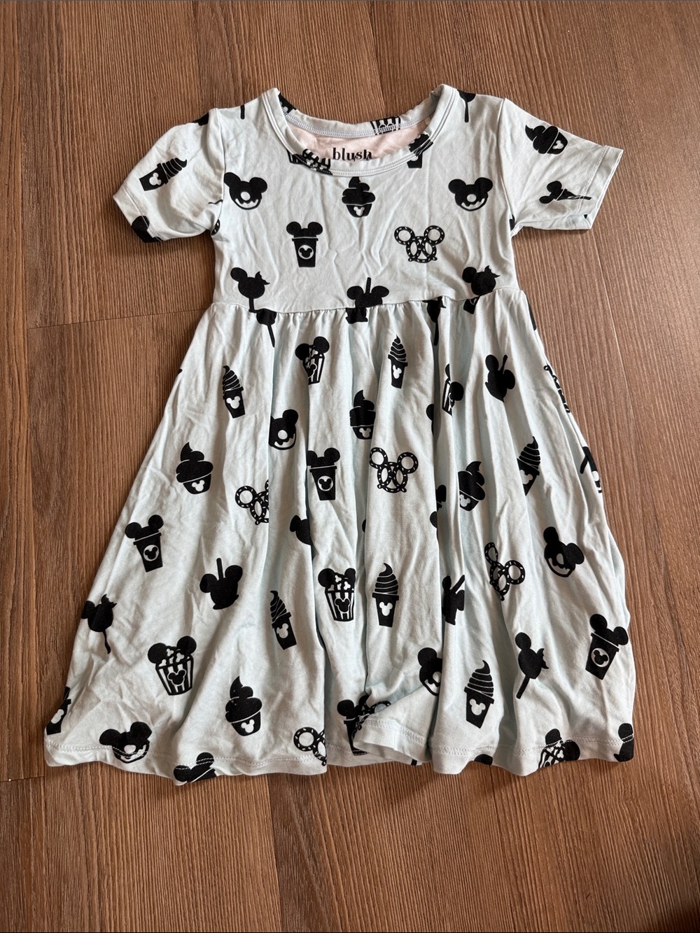 Blush Lotus mint green bamboo twirl dress in Disney park print - 2T